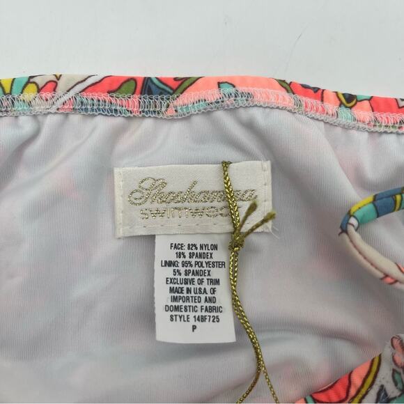 SHOSHANNA Bikini Bottoms Extra Small Paisley Floral String Neon Beach Swim NWT - Picture 5 of 12
